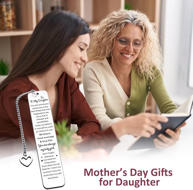 Daughter Graduation Gifts, Bookmark Gifts for Daughter, Daughters Bookmark Gift from Mom Dad, Birthday Gift for Daughters Teen Girls College, Inspirational Giift to My Daughterr from Mom Dad