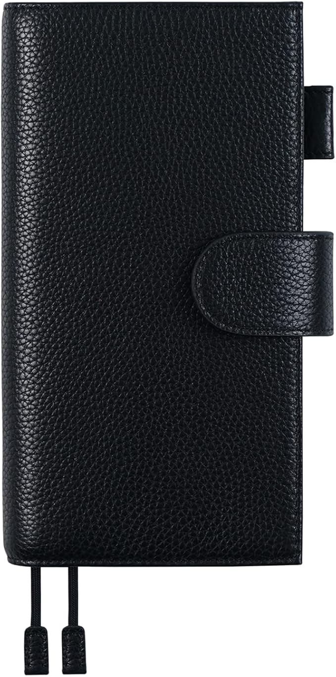 Moterm Leather Cover for Hobonichi Weeks - Fits Hobonichi Weeks/Weeks Mega, with Back Pocket (Pebbled-Black)