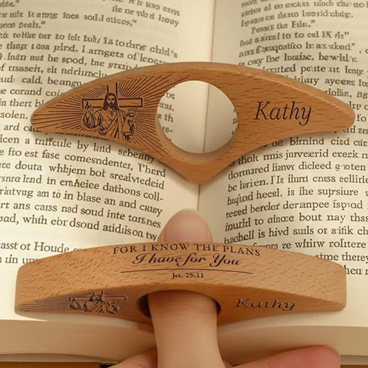 Custom Book Page Holder, Thumb Book Page Holder, Personalized Wooden Page Holder for Reading, Gifts for Book Lovers Teachers Appreciation Gifts on Birthday (Style 4)