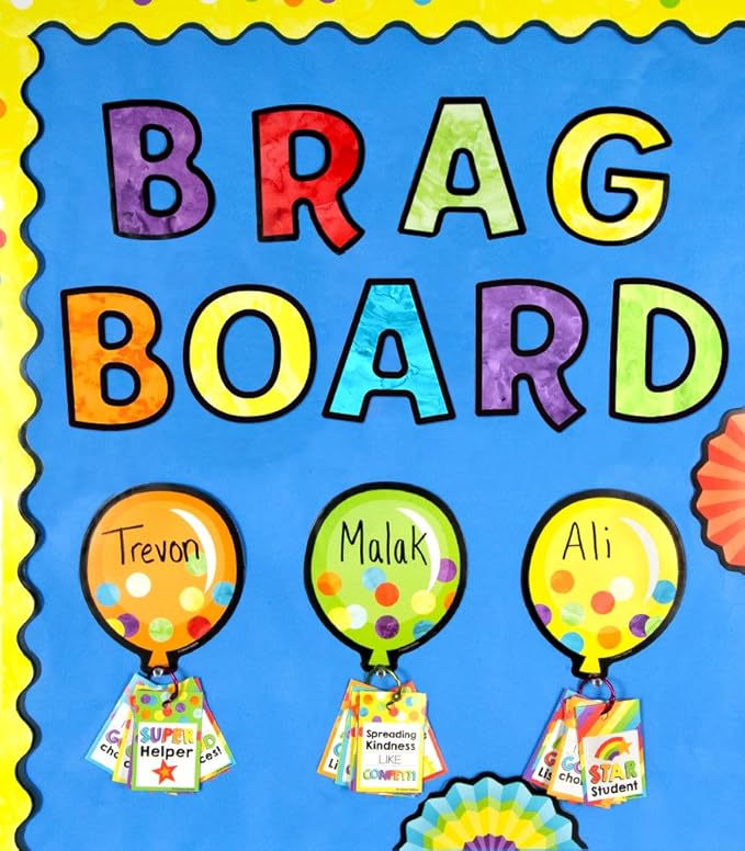 Carson Dellosa 36-Piece Celebrate Learning Balloon With Confetti Cutouts, Colorful Cardstock Confetti Happy Birthday Bulletin Board Decorations for Party, Name Tags, Labels, and Classroom Decor