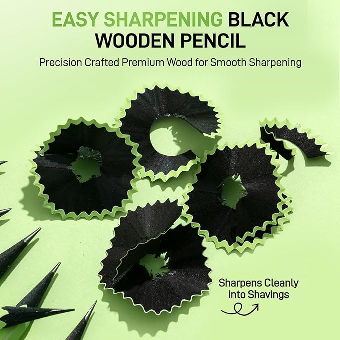 M&G Wood-Cased HB Pencils, 30 Count Green Barrel Black Wood, Hexagonal #2 HB Soft Bulk Pencils for School, Office, Unsharpened, No Eraser, Anti-Bite Tip, for Writing, Drawing & Sketching