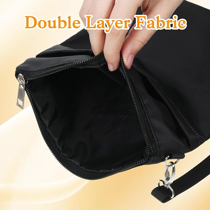 Book Sleeve Pouch, Black Polyester Book Protector, Books Sleeve with Zipper, for Paperback and Hardcover Books, a Gift for Book's Lovers
