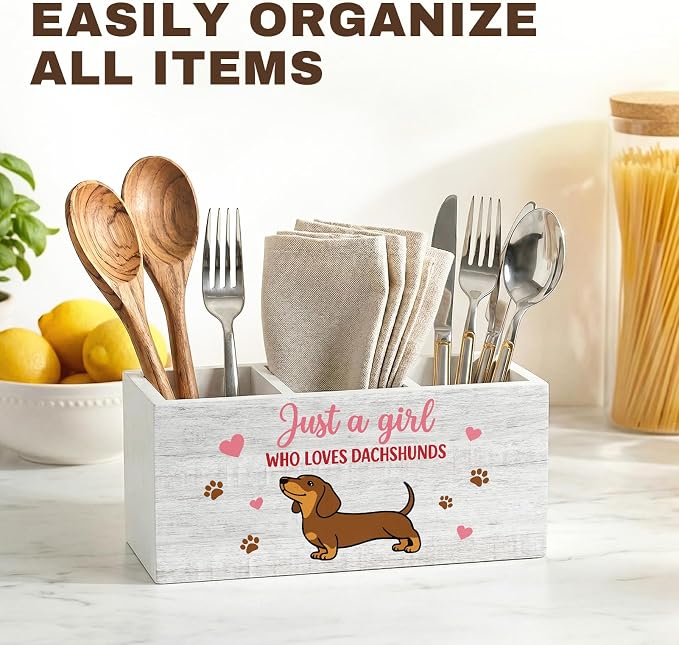 Dachshund Pen Pencil Holder for Office Desk Dachshund Office Decor Wooden Weiner Dog Organizer Desktop Decor Gift for Women Cute Makeup Brush Toothbrush Holder for Bathroom Desk Accessories