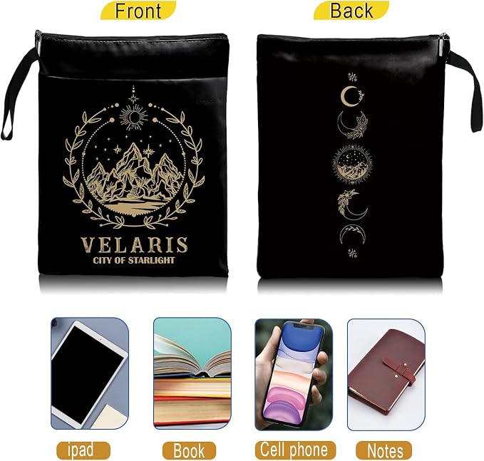 Velaris The City of Starlight Inspired Gift, City of Starlight Merch Pattern Reusable Book Pouch, Book Sleeve for Book Lovers Kindle Sleeve Pouch, Bookish Gifts for Readers