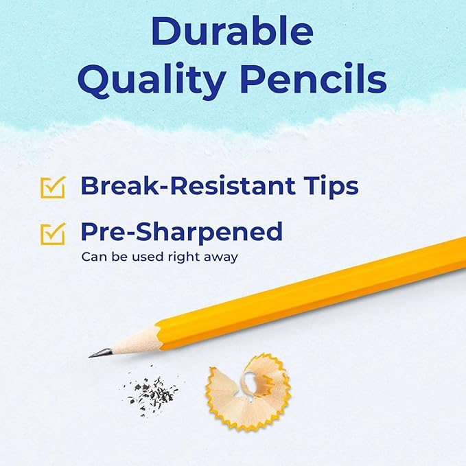 Rosmonde Bulk 5000 Pack, Bulk Yellow Pencils, Pre Sharpened #2 HB, Pencils With Top Erasers, Easy Hold Grip, Best for School District Supplies, Teachers, College & Classroom Distribution