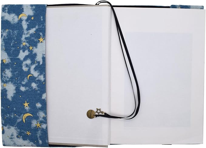 BLBMH 6x9 Bible Book Cover for Women, Non-Stretch Fabric Protector for Paperback, Handmade Soft Cloth Sleeve with Bookmark for Journals Notebooks | Privacy Reading Gift - Denim