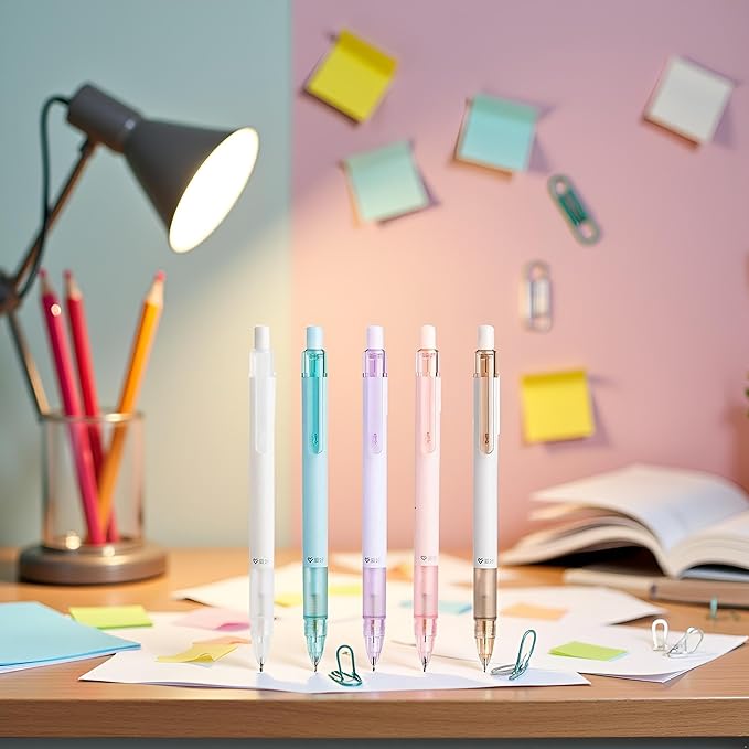 Jinshining Mechanical Pencil 1Pc 0.7mm Random Color Automatic Pencil Propelling Pencil Cute Pencils Eraser Top Writing Stationery Office Supplies,Pencils,Mechanical Pencils
