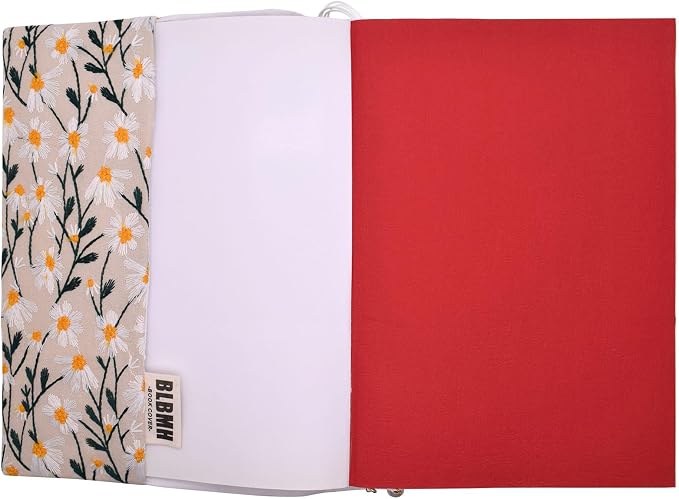 BLBMH 6.5x9.5 Bible Cover Fixed Non-Stretch Fabric Book Protector with Bookmark | Handmade Washable Sleeve for Hardcover/Paperback | Gift for Women - Daisy2