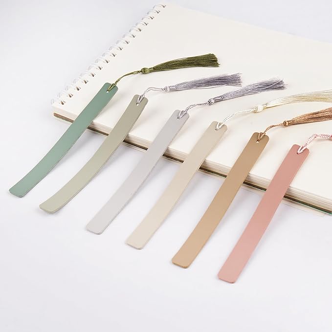 12 Pcs Pastel Leather Bookmarks - Colorful Bookmarks for Women, Students, Teachers & Book Lovers (12 Colors)