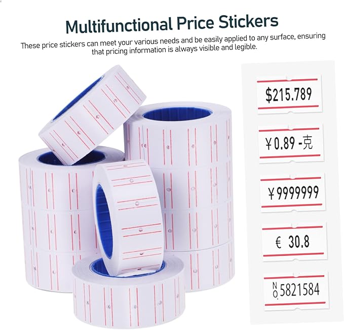 OSALADI 10rolls Paper Stickers Single Row Printing Sticker for Crochet Jewelry Pricing Small Business