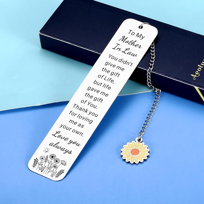 Mother in Law Gifts Bookmark Mother's Day Gifts for Mother in Law Mother-in-Law Birthday Gift from Daughter in Law Mothers Day Anniversary Wedding Gift for Mothers of The Bride Groom Stocking Stuffers