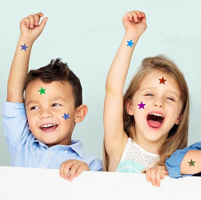 600 PCS Colorful Star Stickers Holographic 0.7” Vinyl Self Adhesive Samll Sparkle Foil Labels Waterproof Reward Decals for Students Teachers