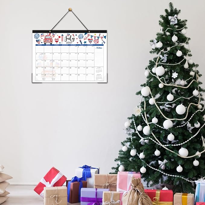 Desk Calendar 2026-2027, 18 Months Desk/Wall Calendar 2026-2027, July 2026 - December 2027, 17" x 12", with Large Ruled Blocks for Planning