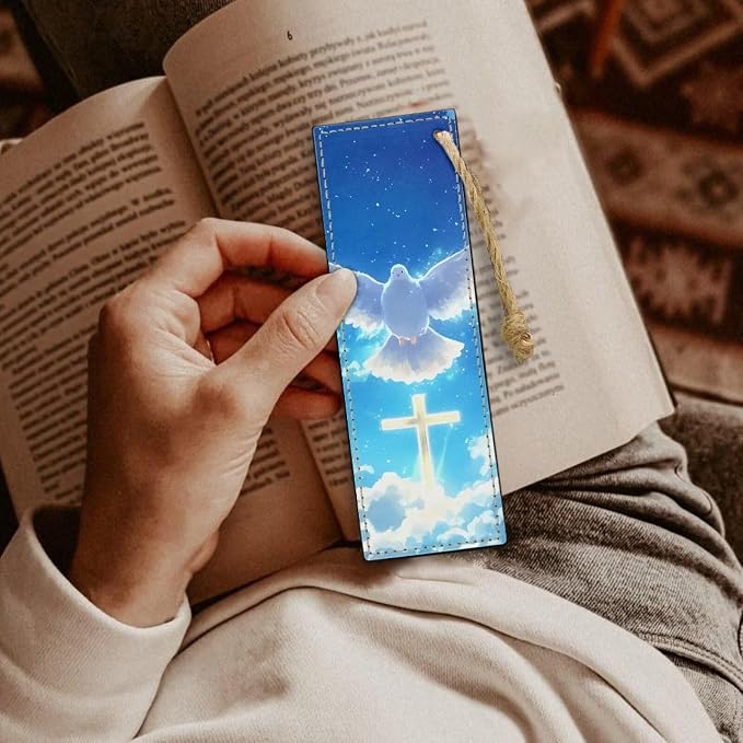 2 Pack Leather Bookmark Mushroom Bookmark for Teachers, Students, Book Lovers Cross Dove Fun Book Marks for Reading Cool Bookmarks, Book Marks for Adults Kids