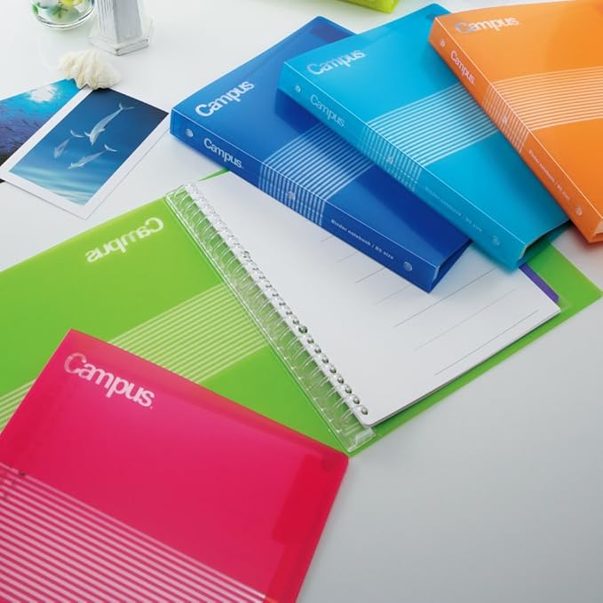KOKUYO Campus B5 Slide Binder Notebook with 5 Tab Dividers, PP Cover, 26 Hole, 100 Sheets Capacity, Pink, Japan Import (RU-P334NP)