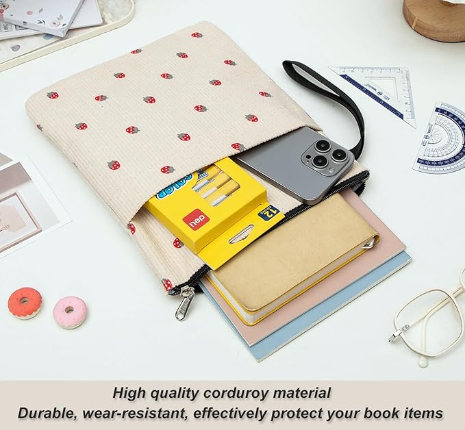 Book Sleeve, Book Covers for Paperbacks with Zipper, Book Lover Gifts