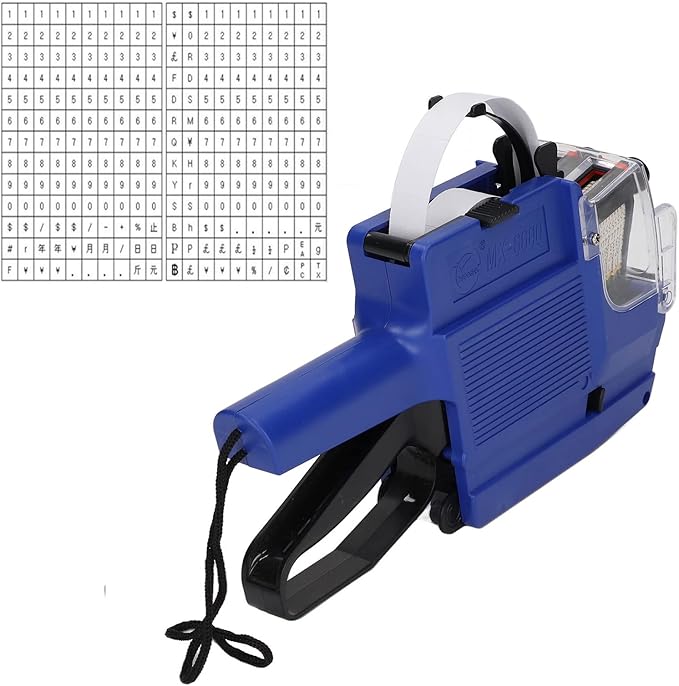 Tyenaza Price Tag Gun - 10 Digits, Sticker Labels Included, Suitable for Office and Retail Store (Blue)