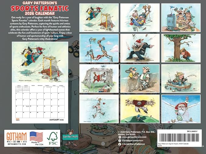 Gary Patterson Sports Calendar 2026 Funny Gift Monthly Wall Calender 12 Month | American Made In The USA