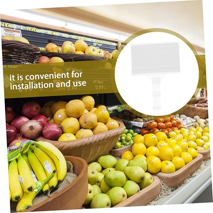 20pcs Plastic Shelf Label Holders for Retail Pricing Tags for Supermarkets Adaptable Card Holders for Pantry Storage