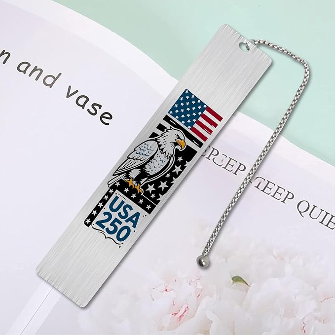USA 250th Anniversary Merchandise Bookmark, 1776-2026 American 250 Anniversary Flag Hat Stuff Book Mark, Patriotic Gift for Book Lovers, Fourth of July Present