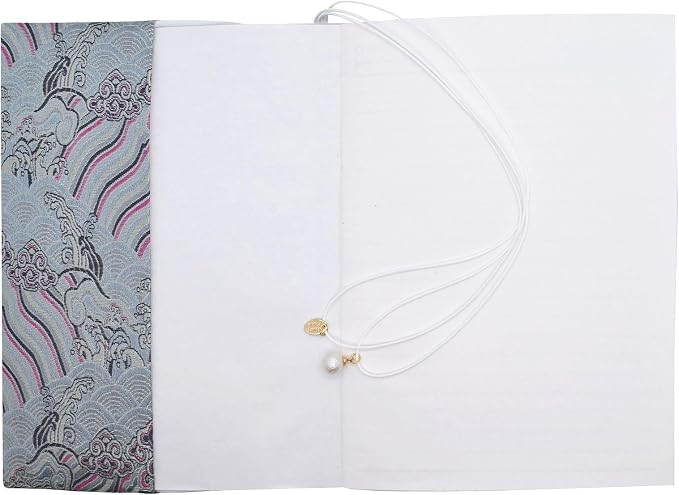 BLBMH A5 Journal Cover | Non-Stretch Fabric Notebook Sleeve with Bookmark, Handmade 5.5x8.3 Washable Privacy Protector for Paperback Bible Hardcover Gift for Women - Chinese Grey