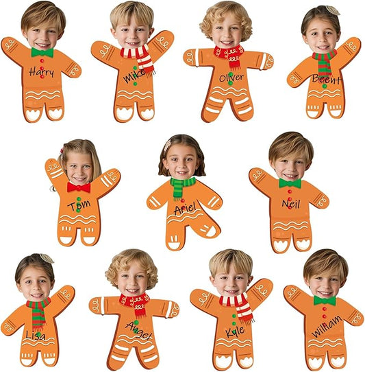 60Pcs Christmas Gingerbread Cutouts Christmas Bulletin Board Decoration Gingerbread Man DIY Photo Craft Cutouts Xmas Classroom Supplies for Teacher Student Winter Holiday Party School Home Wall Decor