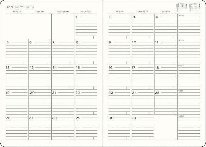 LEUCHTTURM1917 - Monthly Planner & Notebook 2026, Softcover, Composition (B5), Ruled, Spring Leaf (Nov 1, 2025 - Feb 28, 2027)