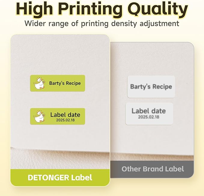 Thermal Labels DETONGER 1/2 Width Compatible Tape Refills Label Stickers Film Coatedfor Label Maker Tapes Home Office School Business Use Sticky Liquid-Proof 0.5"×1.6"(12×40mm) Duck