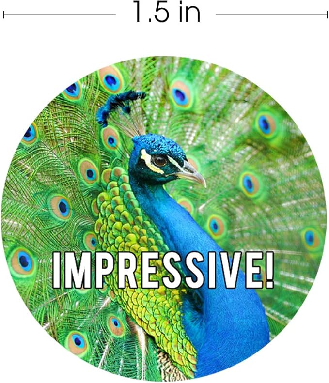 Motivational Animal Stickers / 500 Students Patients Incentive Labels Roll / 1.5" Funny Inspirational Animal School Clinic Reward Sticker / 8 Humorous Designs/Made in The USA