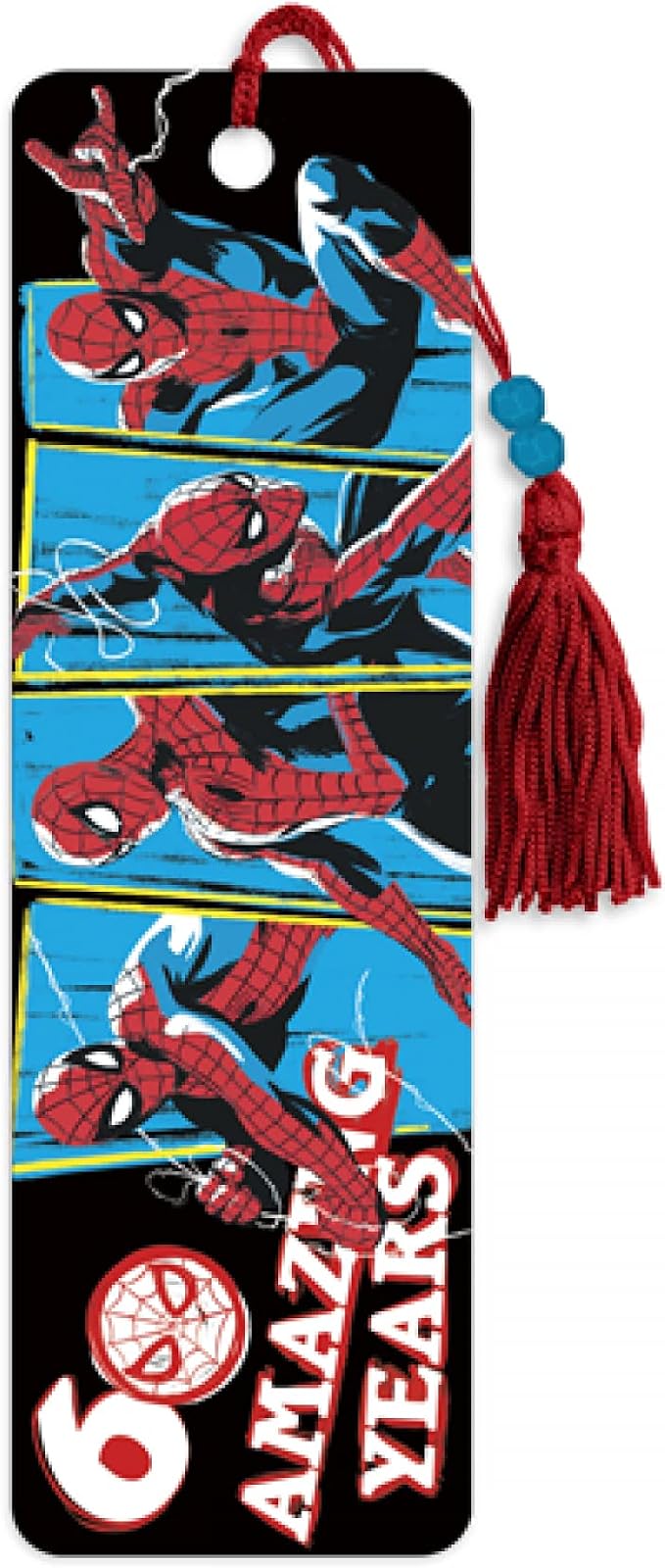 Retro Marvel Bookmark Set - Bundle with 3 Bookmarks Featuring Spiderman and Avengers Plus Stickers | Marvel Comic Book School Supplies for Boys, Kids, Teens, Adults