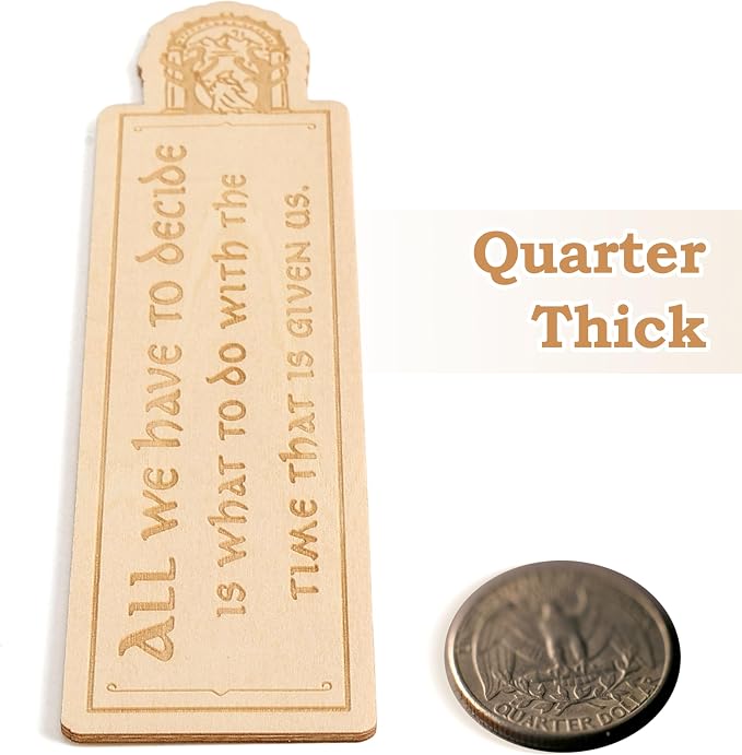 Lord of Rings Bookmarks Iconic Quote Engraved Wooden Book Markers for Tolkien Fans & Bookish Themed Reading Accessories