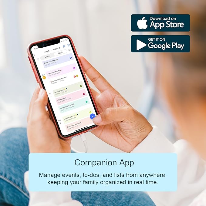 Digital Calendar, Smart WiFi Electronic Calendar&Chore Chart, IPS Touch Screen HD Display for Family Schedules, Share Moments Instantly from Anywhere