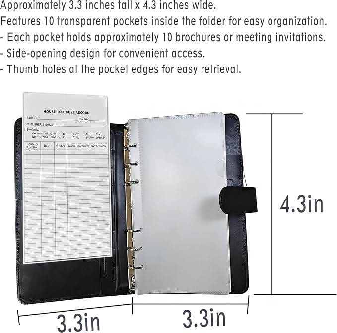 JW Ministry Organizer Leather Tract Holder Jehovah Witness Field Service Supplies JW Tract Holders for Ministry Pioneer Gift JW Gifts Ministry Folder Organizer (Pink, MINI)