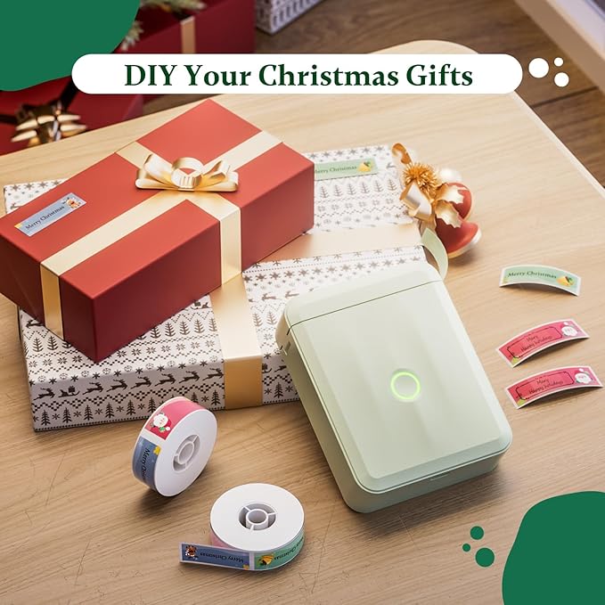 NIIMBOT Christmas Labels for D110/D11/D101 Label Maker,14 x 50 mm (0.55'' x 1.97''), Thermal Label Tape for Christmas Home Office Labeling