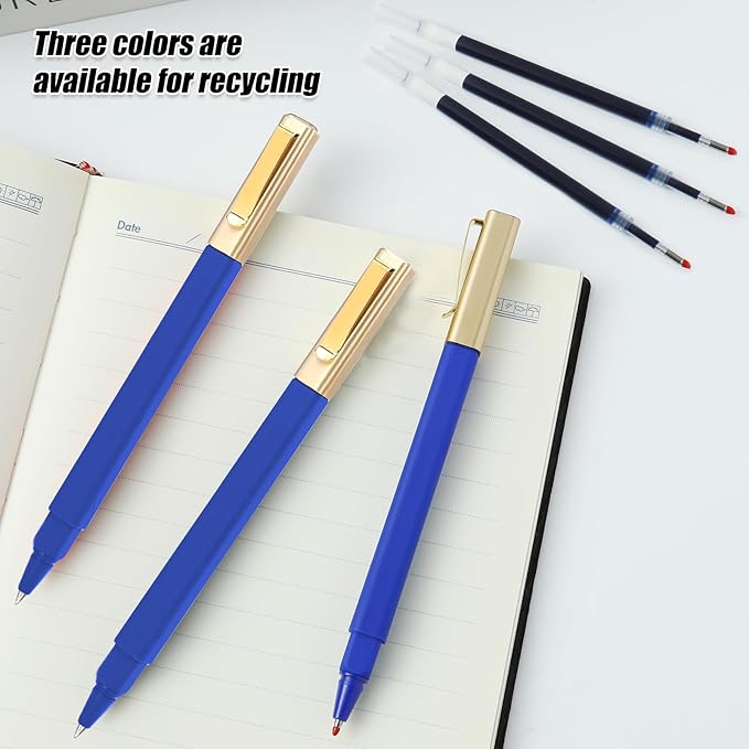 36 Pack Gel Pens Blue 0.5mm Medium Point Blue Gel Ink Pens with Cap Quick Drying Ballpoint Pen Smooth Writing Fine Point Pen for Journaling School Office Supplies