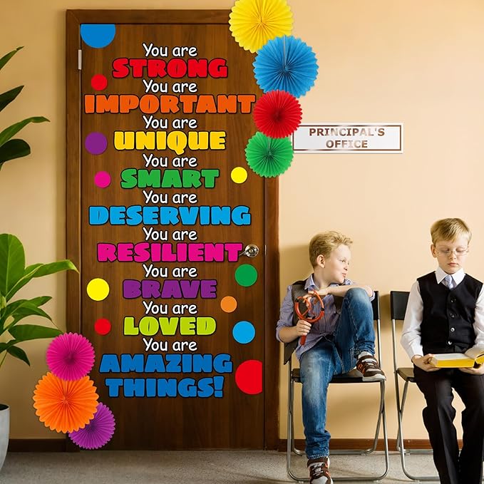 3D Colorful Classroom Door Decorations Affirmation Station Positive Saying Accent Cutouts Motivational You are Door Bulletin Board Set for Back to School Classroom Office Home Wall Doors Supplies