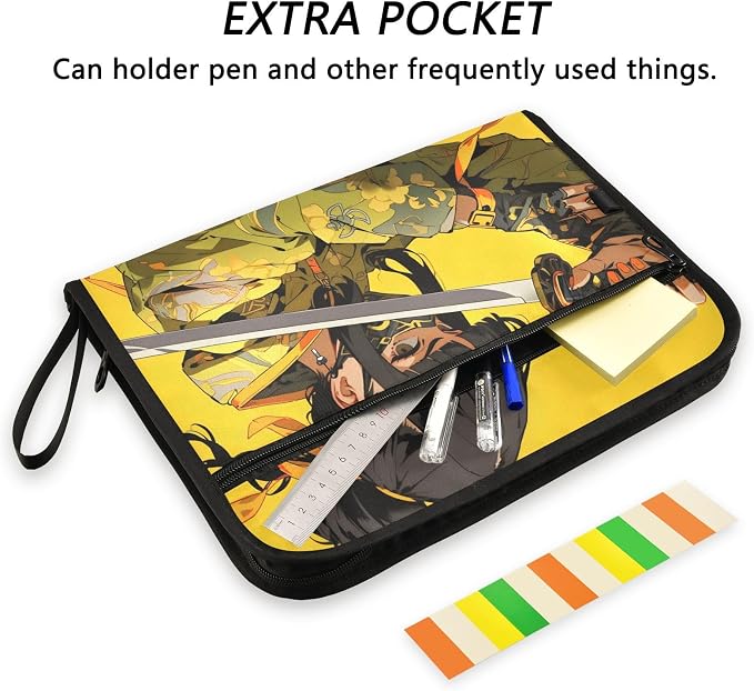 Expanding Accordion File Folder Ninja Anime Patterned Portable Documents Paper Organizer 13 Pockets with Labels