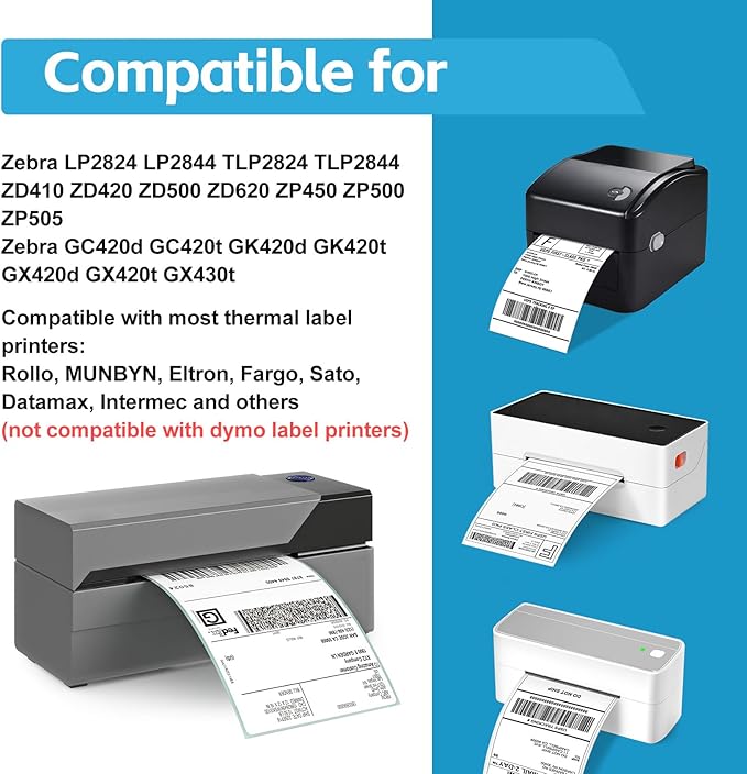 NineLeaf 4 Roll 2.25''x1.25'' Direct Thermal Label Perforated UPC Barcodes Postage Shipping Address Labels with 1000 Labels/Roll Compatible for Zebra Eltron Rollo Desktop Label Printers
