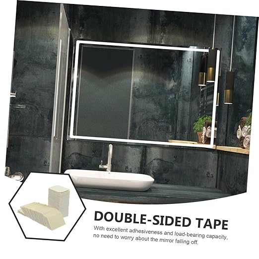 STOBAZA 100pcs Heavy Duty Double Sided Tape Adhesive Pads for Wall Mounting Mirror Craft