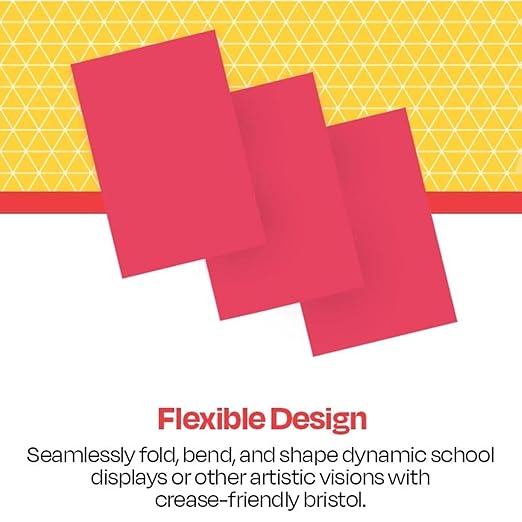 School Smart Folding Bristol Tagboard,Red, 12" W x 18" L (Pack of 100)