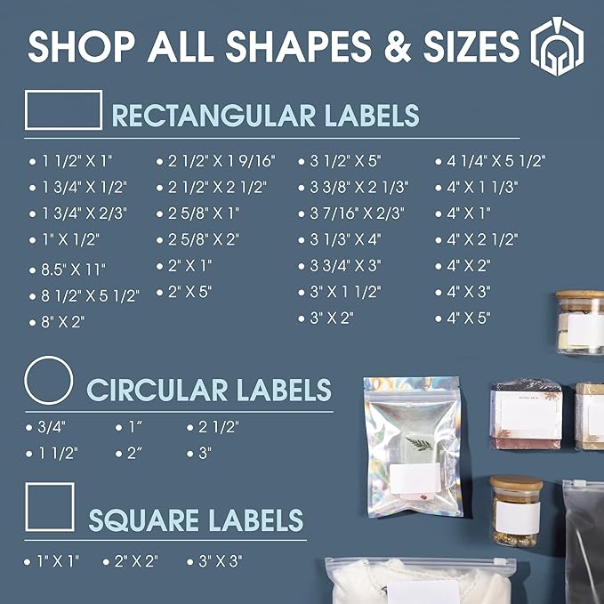 1.5" Printable Round Labels for Laser and Inkjet Printers - 3000 Blank Labels, 100 Sheets for Thank You Stickers, Price Tags, QR Codes, Business Logos - Spartan Industrial Template C003