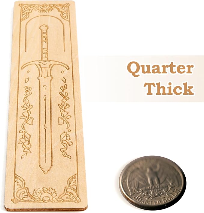 Lord of Rings Bookmarks 4 Pack Engraved Wooden Sword Themed Markers for Tolkien Fans Vintage Reading Accessories