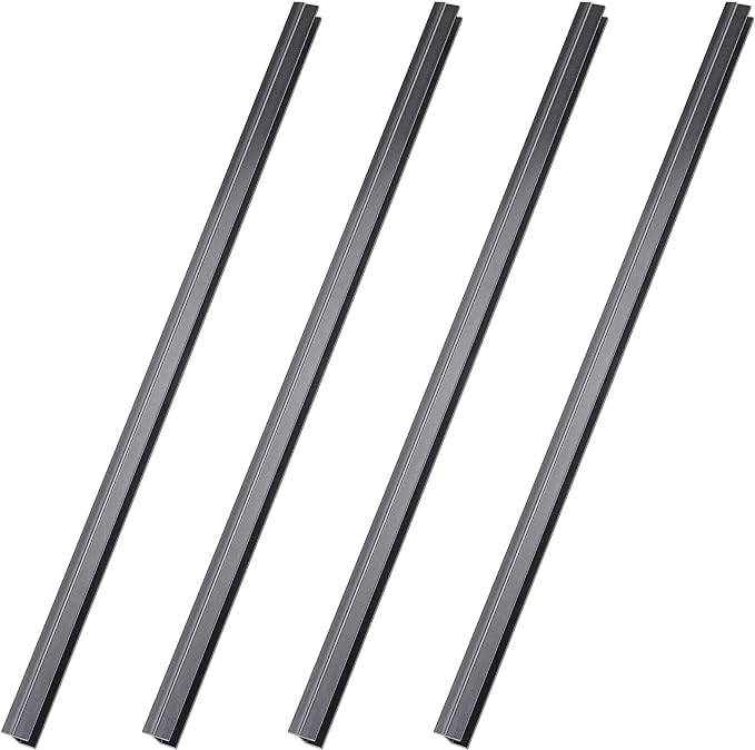 Tenare 4 Pieces Hanging File Rails PVC Black File Rails Hanging System Keeping Your Folders Neat and Organized(1/2 Inch Drawer Sides 15.8 Inch Long)