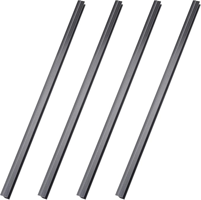 Tenare 4 Pieces Hanging File Rails PVC Black File Rails Hanging System Keeping Your Folders Neat and Organized(1/2 Inch Drawer Sides 24 Inch Long)