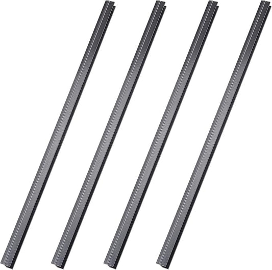 Tenare 4 Pieces Hanging File Rails PVC Black File Rails Hanging System Keeping Your Folders Neat and Organized(1/2 Inch Drawer Sides 24 Inch Long)