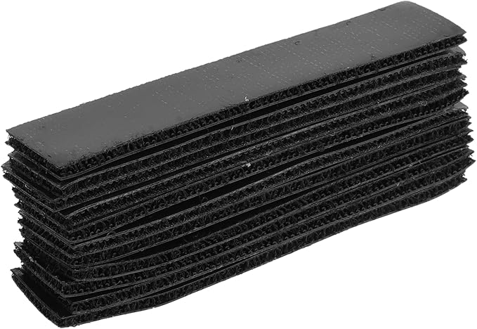 10 Pcs Universal Hook and Loop Tape Adhesive Back Double Sided Sticky-Back Home Office Phone Mount Adhesive Tape 0.79" x 3.94" Black