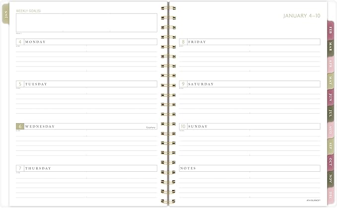 AT-A-GLANCE 2027 Planner, Weekly & Monthly, 13-Month Jan-Jan, 8.5" x 11", Badge, Floral (1842F-905-27)