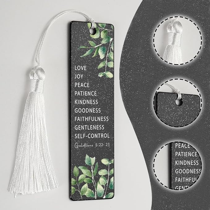 Christian Virtues Bookmark, Inspirational Gift for Believers, Uplifting Present for Spiritual Readers, Faith - Based Reading Gift, Unique Foliage & Scripture Design Bookmark, WCB40