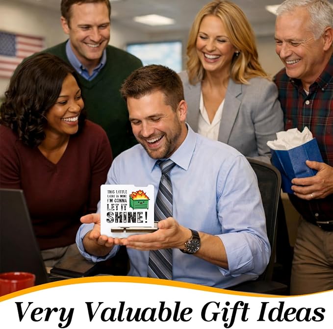 Inspirational Office Gift for Women - Multi-functional Desk Organizer - Humorous Dumpster and Fire Office Quote Wooden Sign for Desk Shelf Table Decor