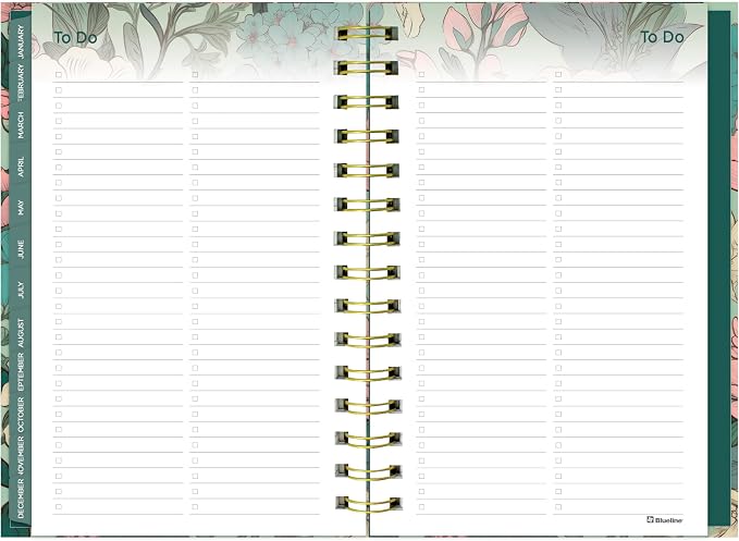 Blueline® 17-Month Weekly/Monthly Planner, August 2026 to December 2027, Four-Color Interior, Hard Cover, 8" x 5", Verdant Design (C448017.01)